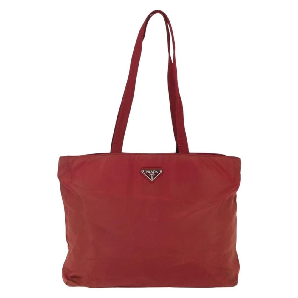 PRADA Tote Bag Nylon Red Silver Auth 156926 - Picture 13 of 16
